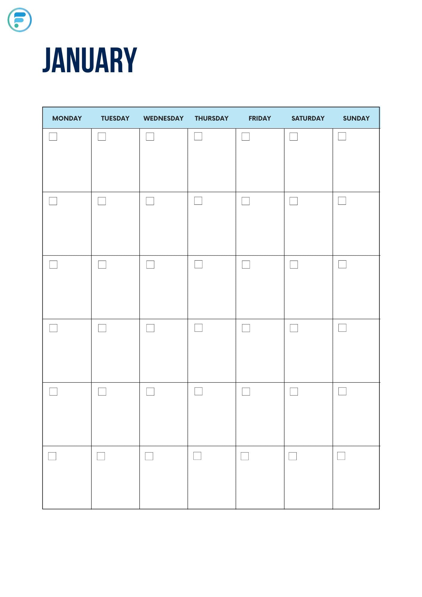 Annual Calendar - Month per Page (Free Download)