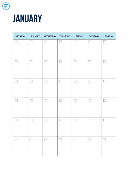 Annual Calendar - Month per Page (Free Download)