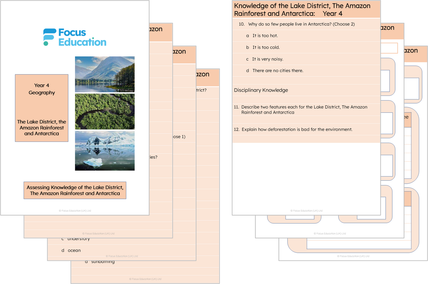 Geography Y4: What are the differences? Amazon Rainforest - Lake District - Antarctica