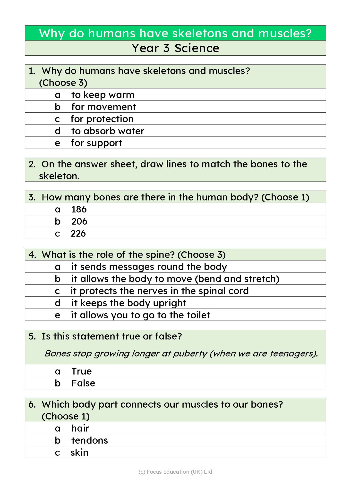 Assessing Science: End of Unit Assessments - YEAR 1