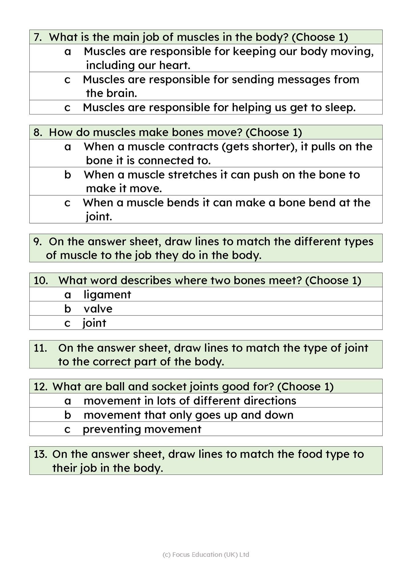 Assessing Science: End of Unit Assessments - YEAR 5