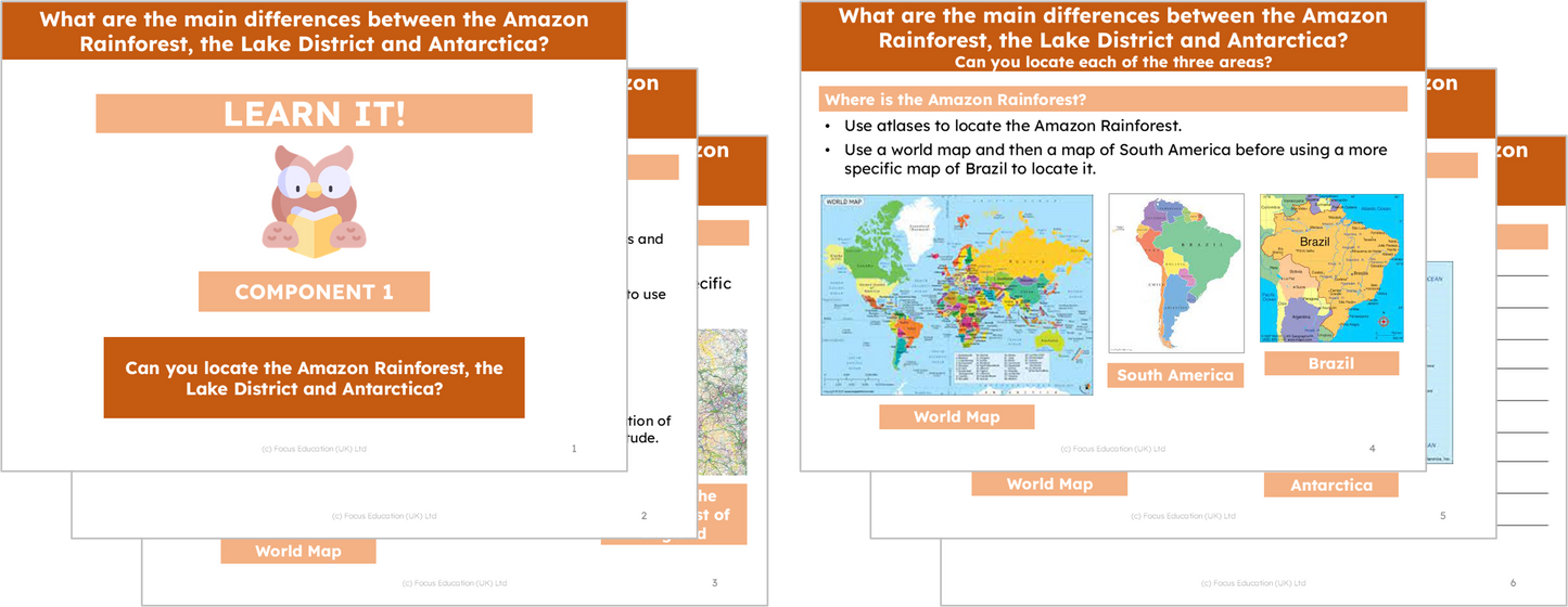 Geography Y4: What are the differences? Amazon Rainforest - Lake District - Antarctica