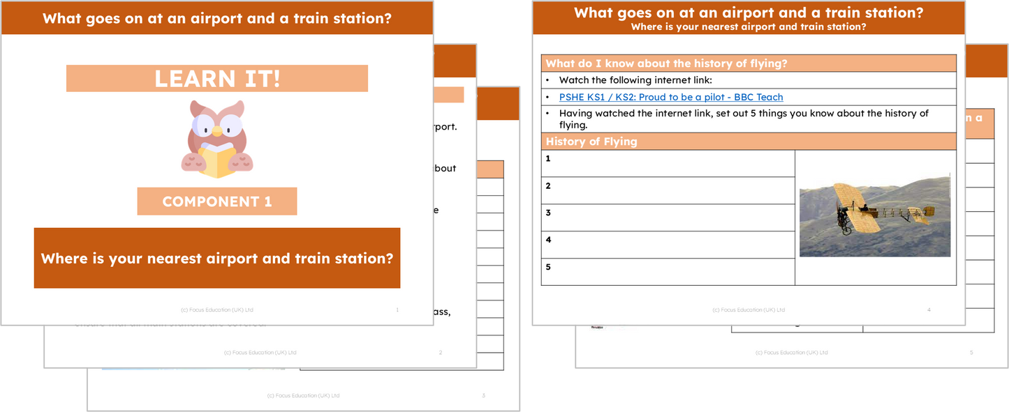 Geography Y2: What happens at an airport and a train station?