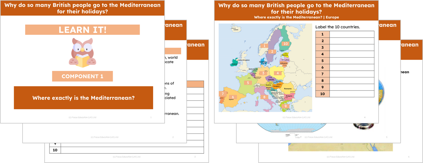 Geography Y4: Why do many British people go to the Mediterranean for their holidays?