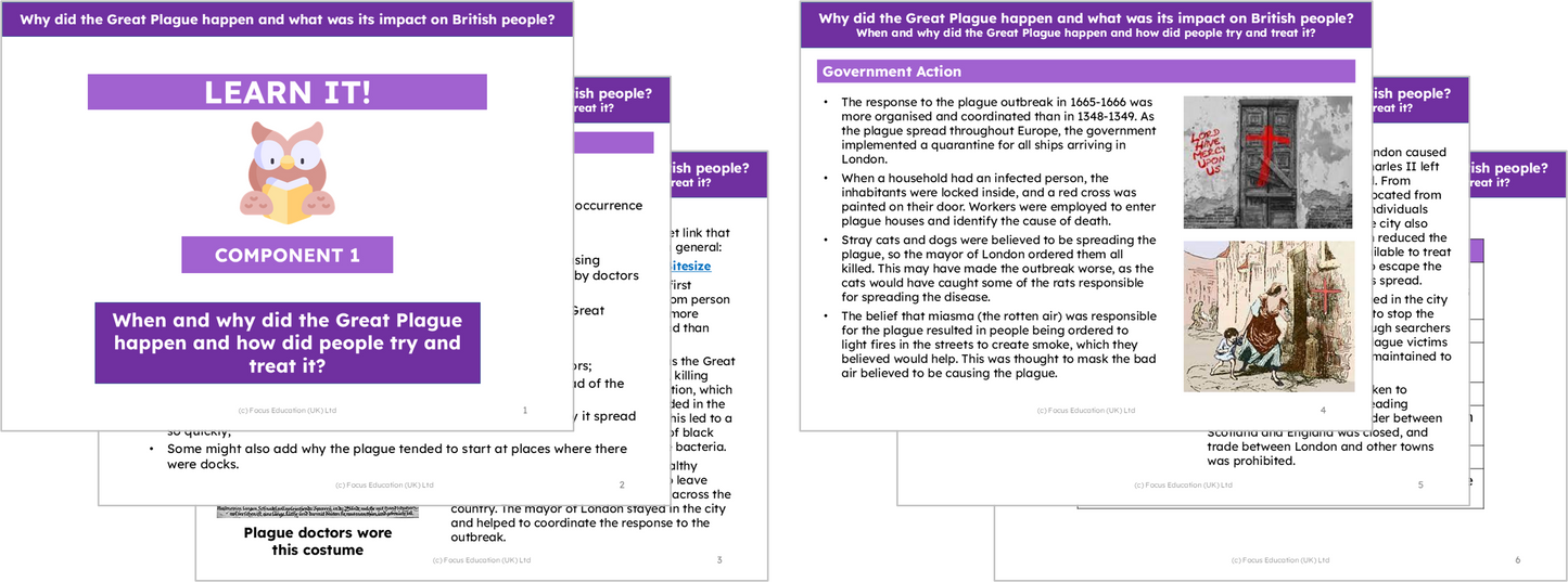 History Y4: Why did the Great Plague happen and what was its impact on British people