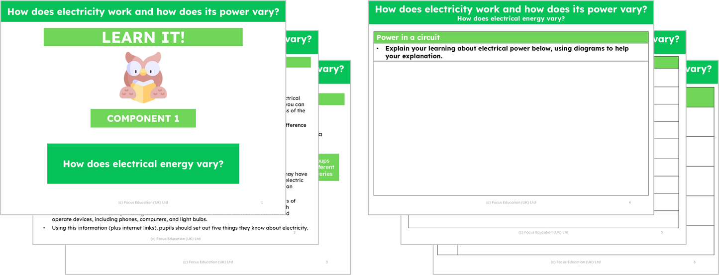 Science Y6: How does electricity work and how does its power vary?