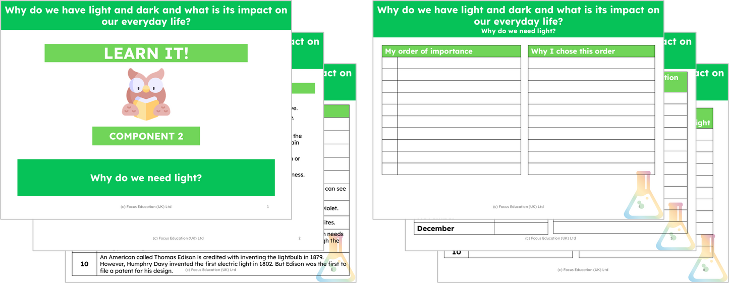 Science Y3: Why do we have light and dark and what is its impact on our everyday life?