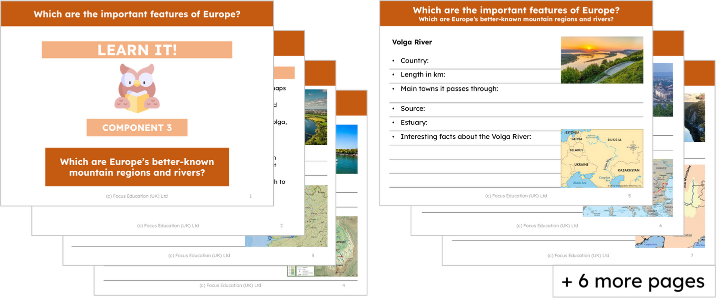 Geography Y4: Which are the important features of Europe?