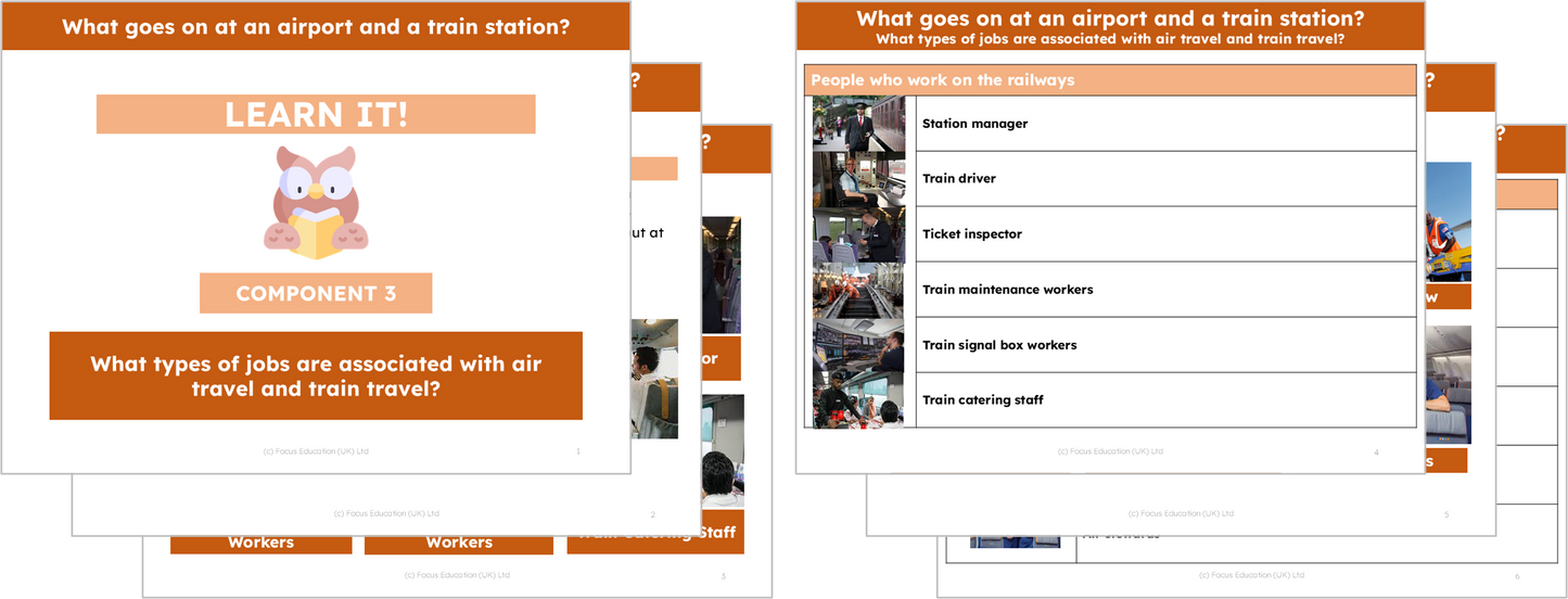 Geography Y2: What happens at an airport and a train station?