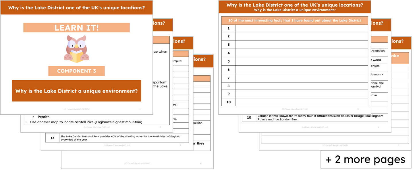 Geography Y3: Why is the Lake District one of the UK's unique locations?