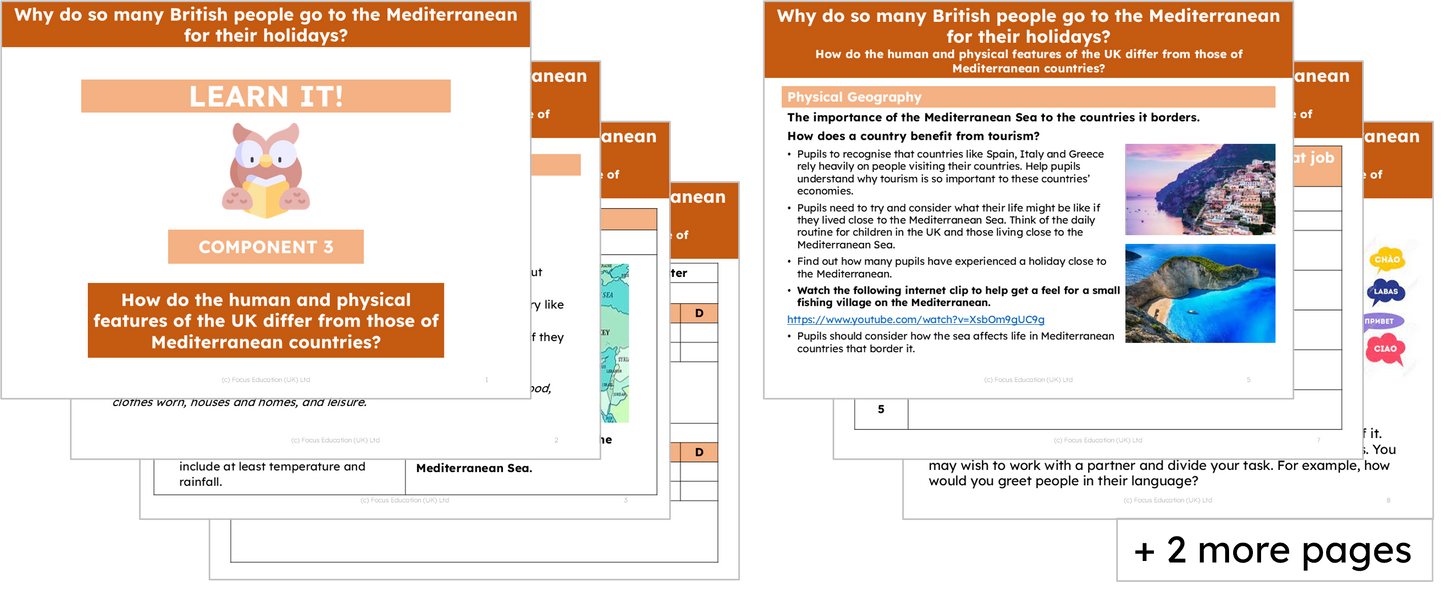Geography Y4: Why do many British people go to the Mediterranean for their holidays?