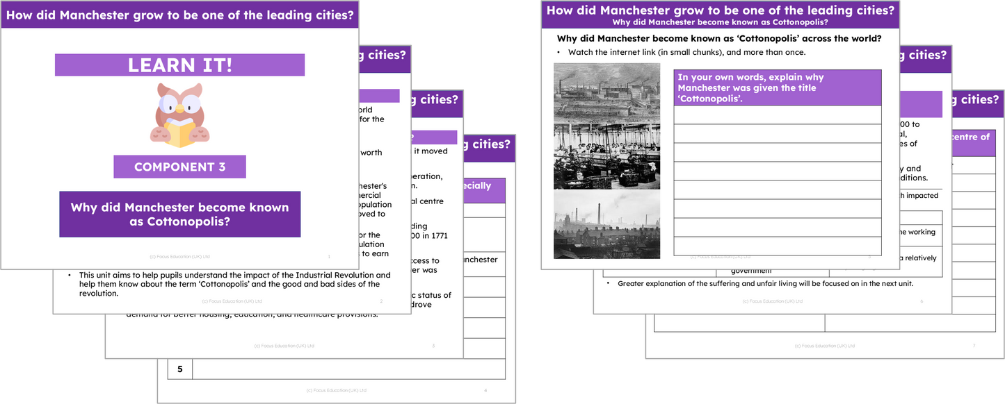 History Y4: History of Manchester - How did Manchester grow to be one of the leading cities?