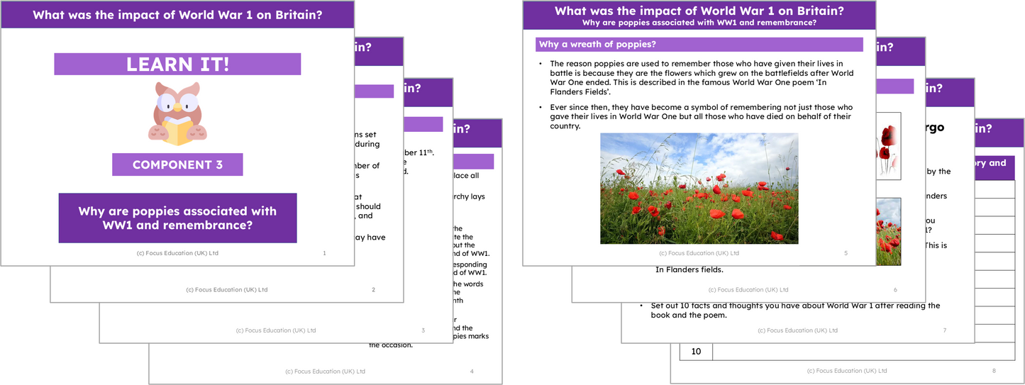 History Y5: World War 1 - What was the impact of WW1 on Britain?