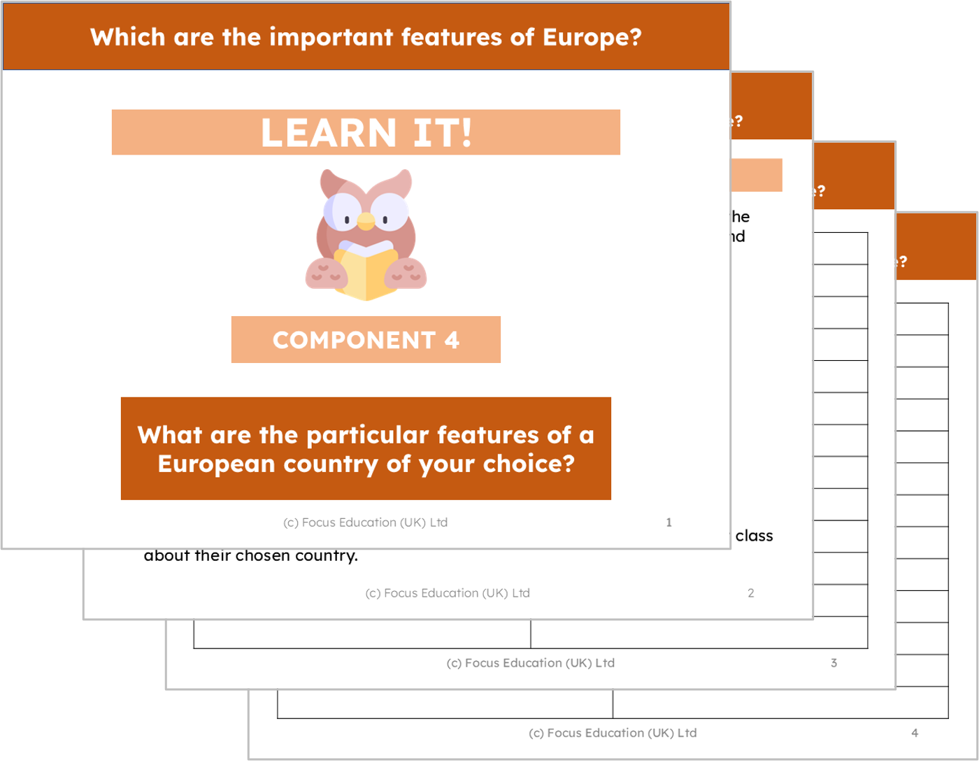 Geography Y4: Which are the important features of Europe?