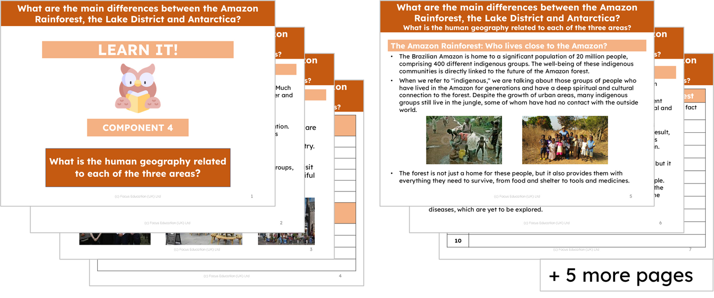 Geography Y4: What are the differences? Amazon Rainforest - Lake District - Antarctica