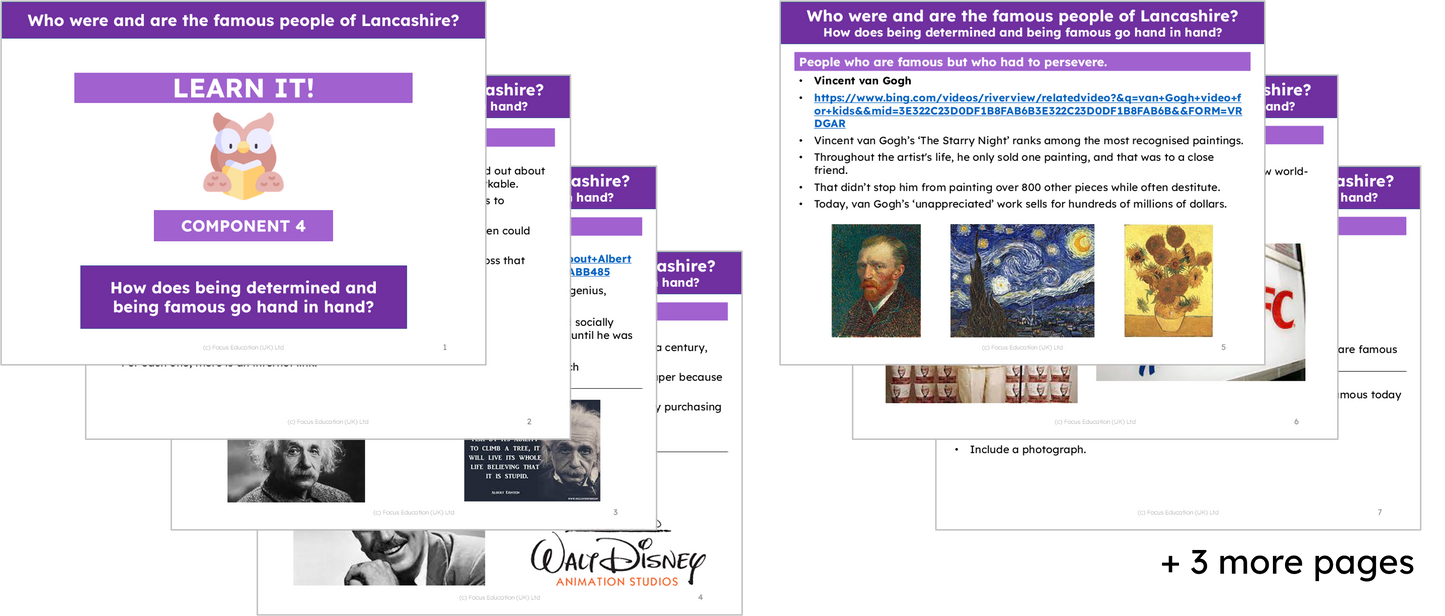 History Y1: Who were and are the famous people of Lancashire?