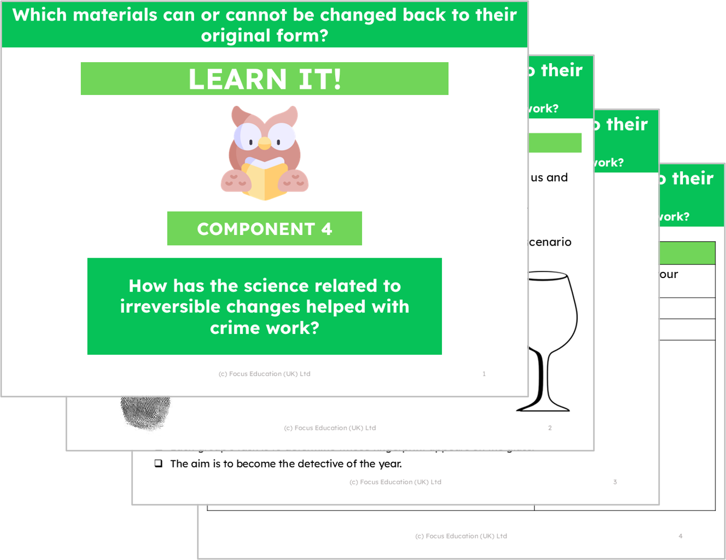 Science Y5: Which materials can or cannot be changed back to their original form?