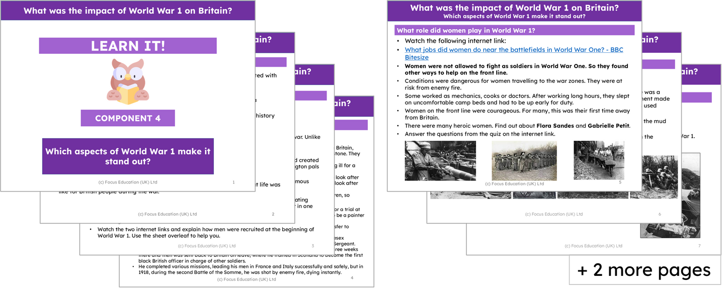 History Y5: World War 1 - What was the impact of WW1 on Britain?