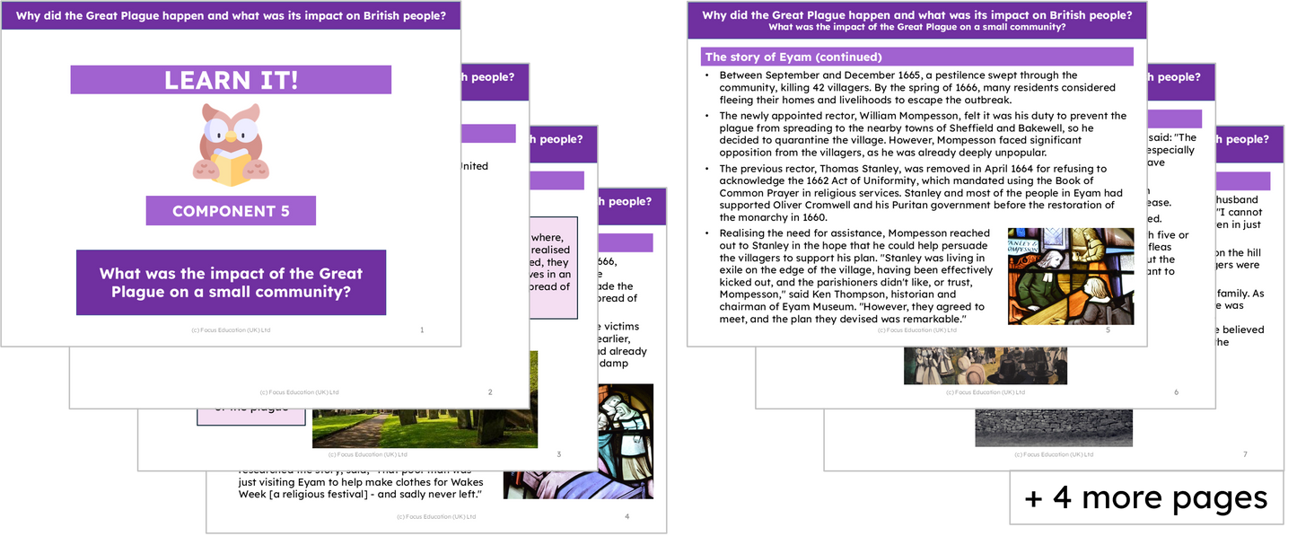 History Y4: Why did the Great Plague happen and what was its impact on British people