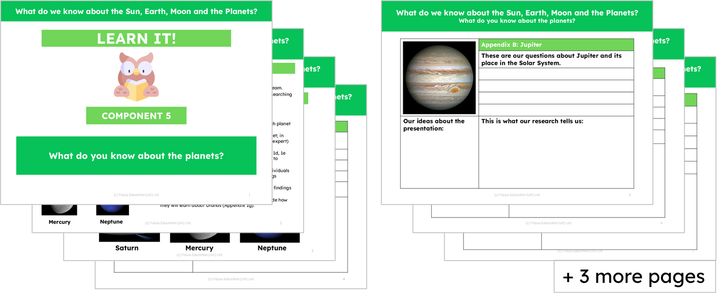 Science Y5: What do we know about the Sun, Earth, Moon and Planets?