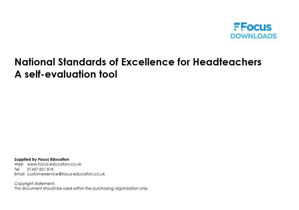 National Standards of Excellence for Headteachers (Download)