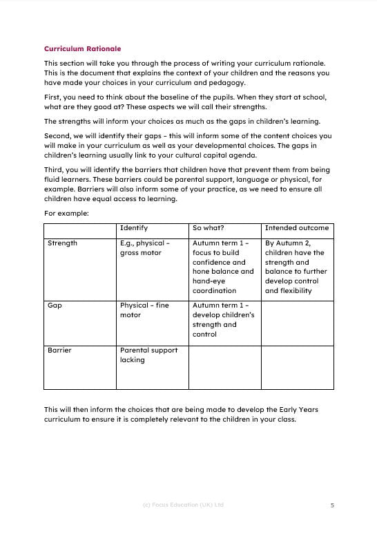 Early Years Assessment and Curriculum Guidance