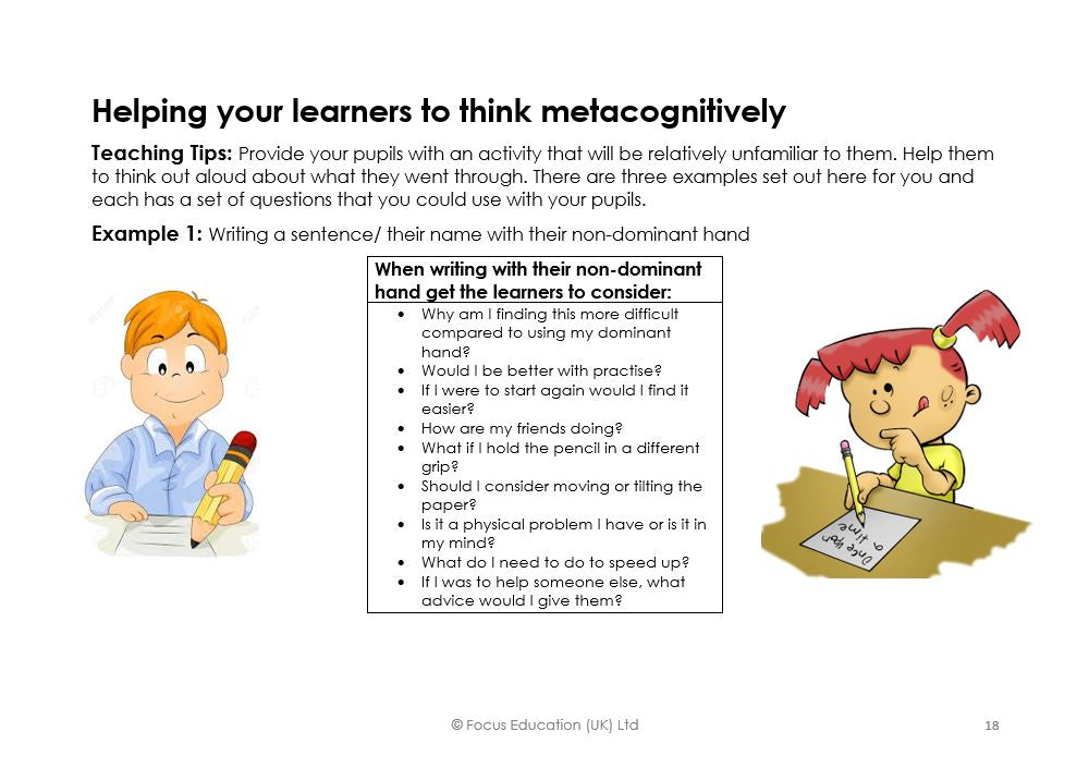 Accelerating Pupil Progress by Applying the Principles of Metacognition