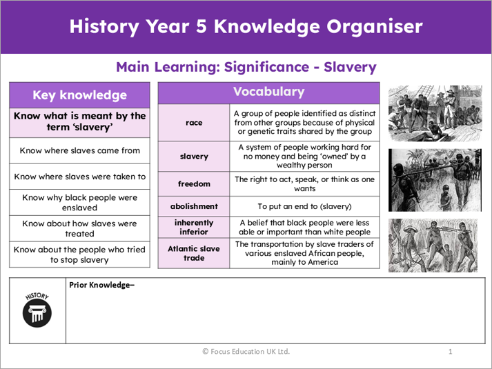 History Y5: What do we understand about the term 'slavery'?