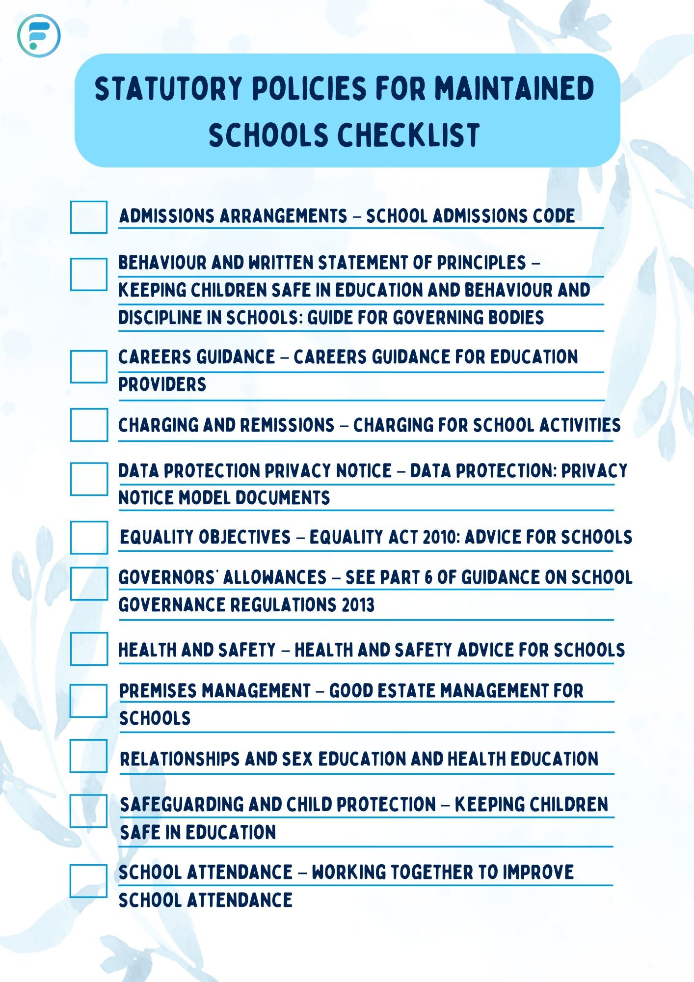 Checklist for Statutory Policies (Free Download)