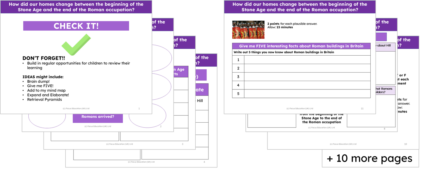 History Y3: How did our homes change between the beginning of the Stone Age and the end of the Roman occupation?