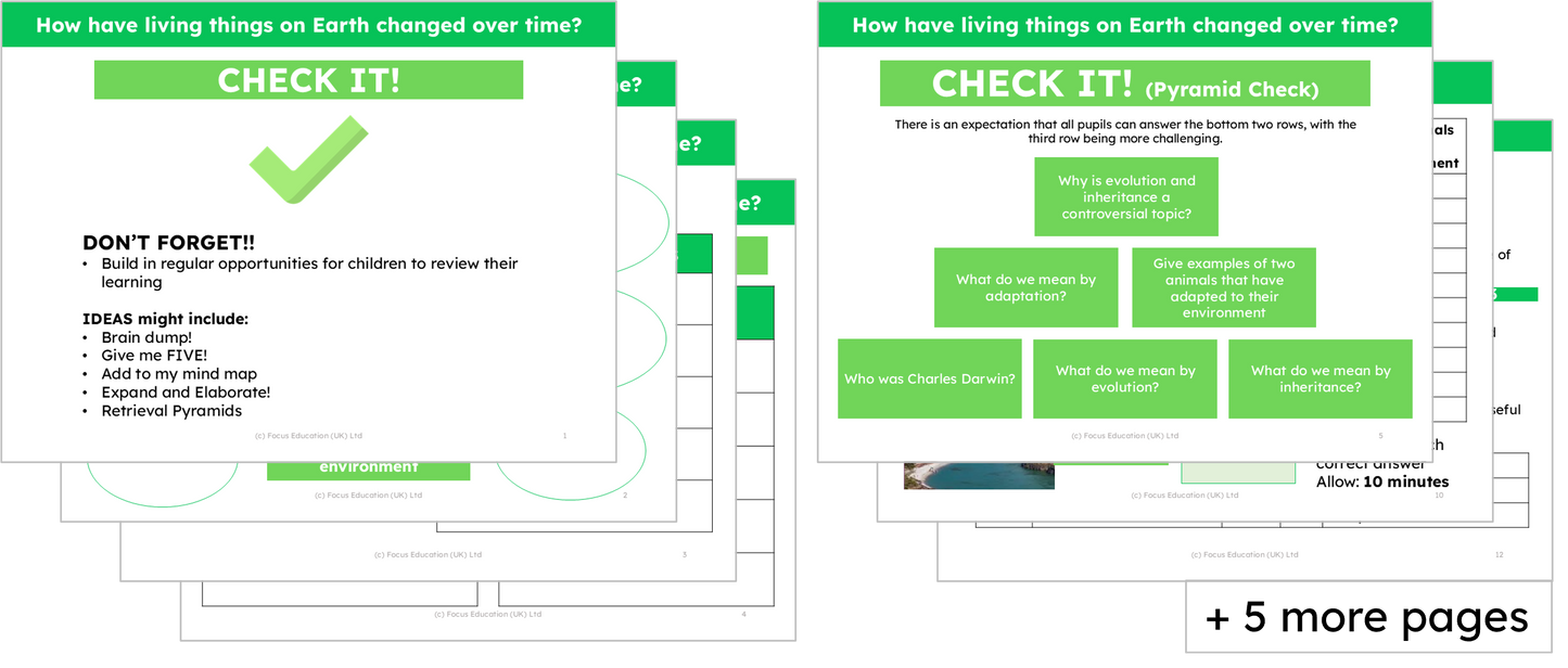 Science Y6: How have living things on Earth changed over time?