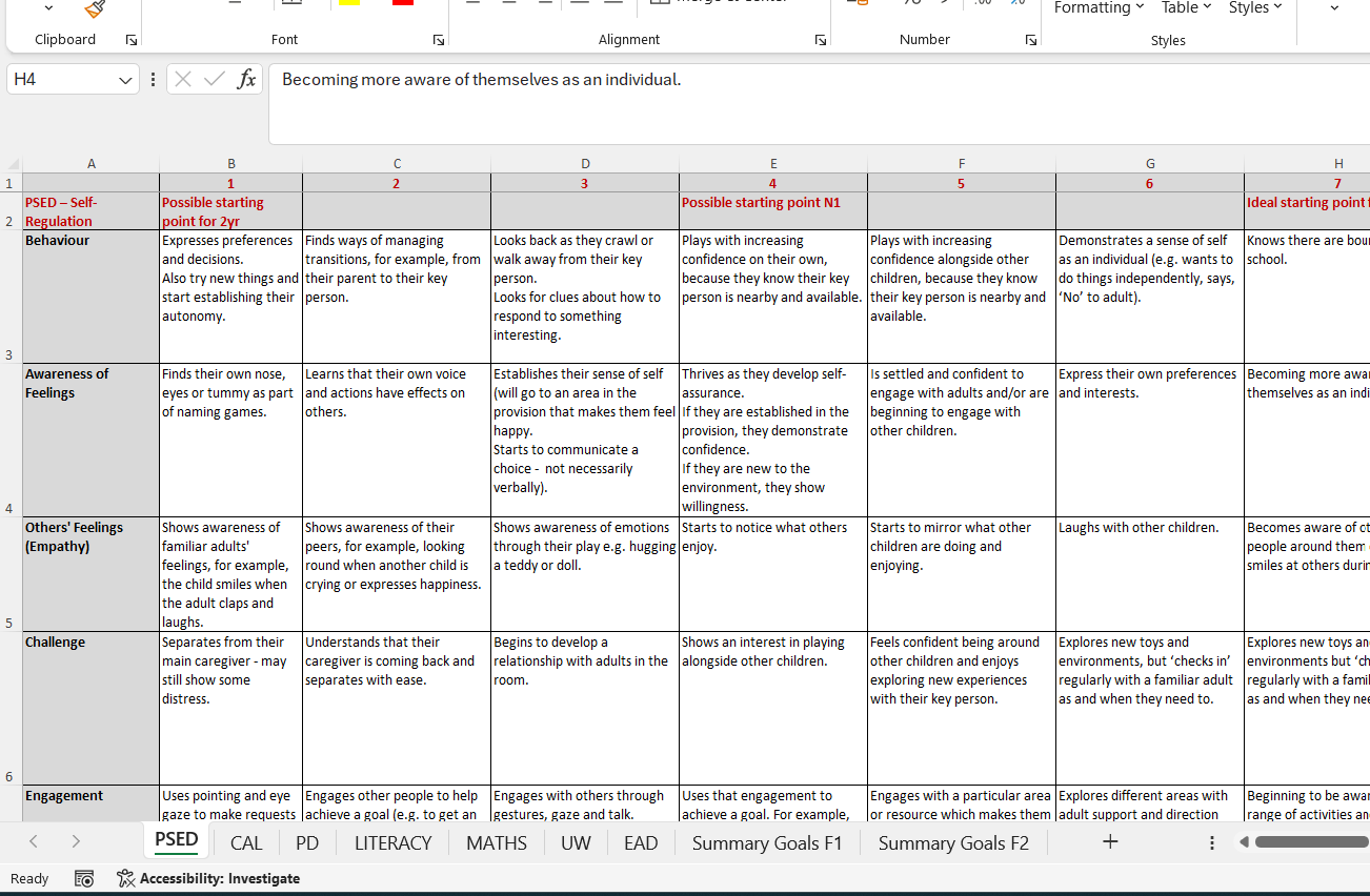 Early Years Assessment and Curriculum Guidance