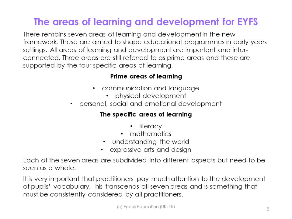 Progression Towards the New Early Learning Goals and Beyond