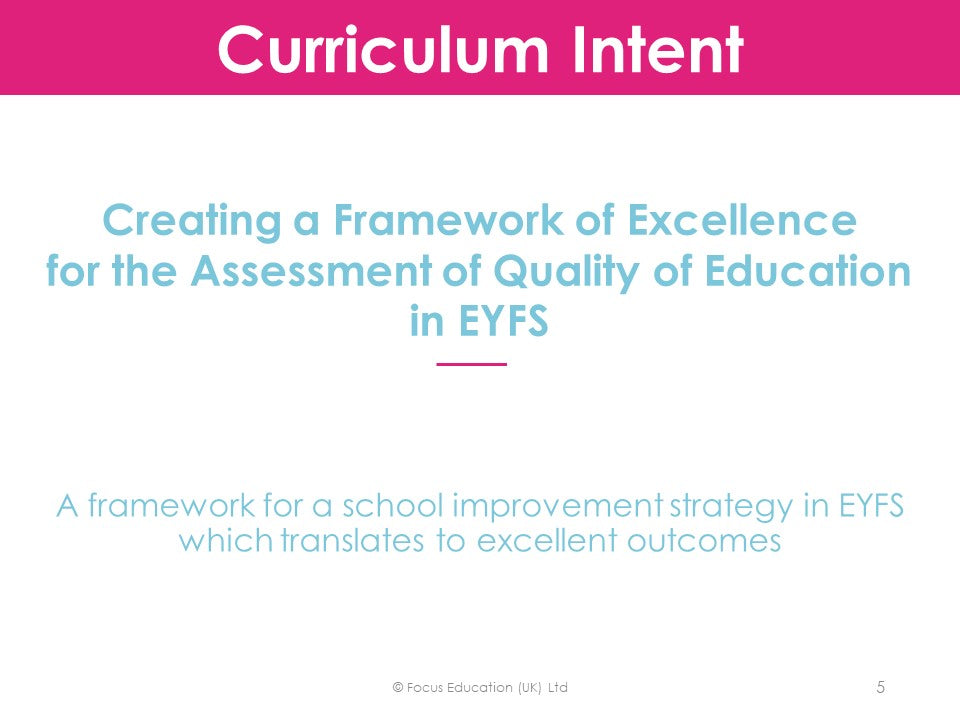 Creating a Framework of Excellence for the Assessment of Quality of Education