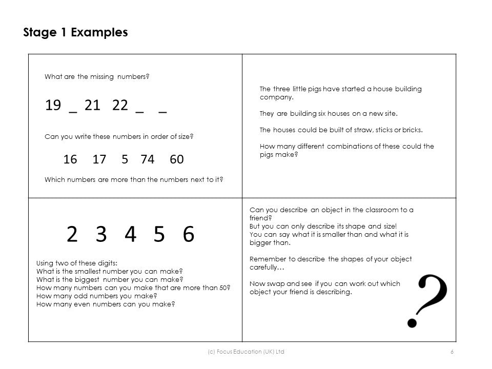 Progression in Problem Solving, Reasoning & Communication (Focus Mini)