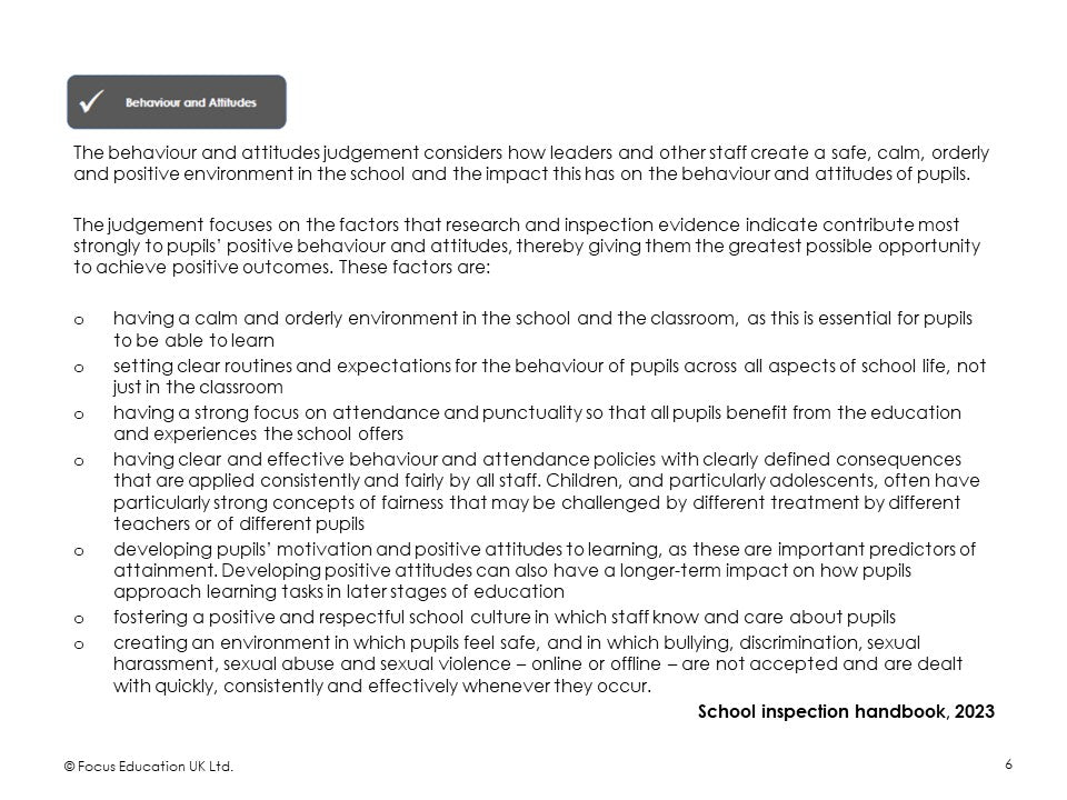 Ofsted Evaluation Schedule (Focus Mini)