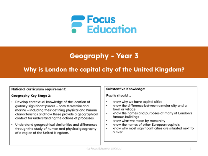 Geography Y3: Why is London the capital city of the United Kingdom?