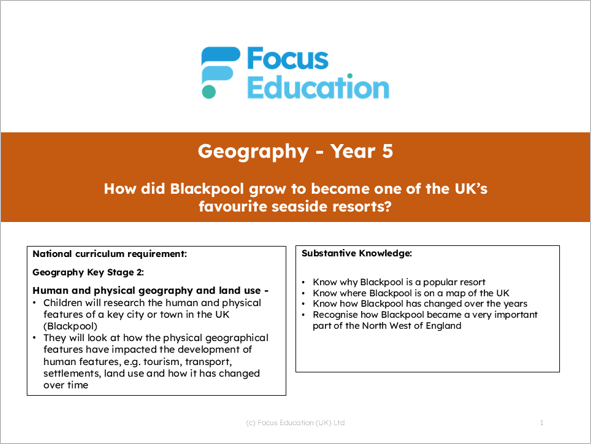 Geography Y5: How did Blackpool become a favourite UK seaside resort?