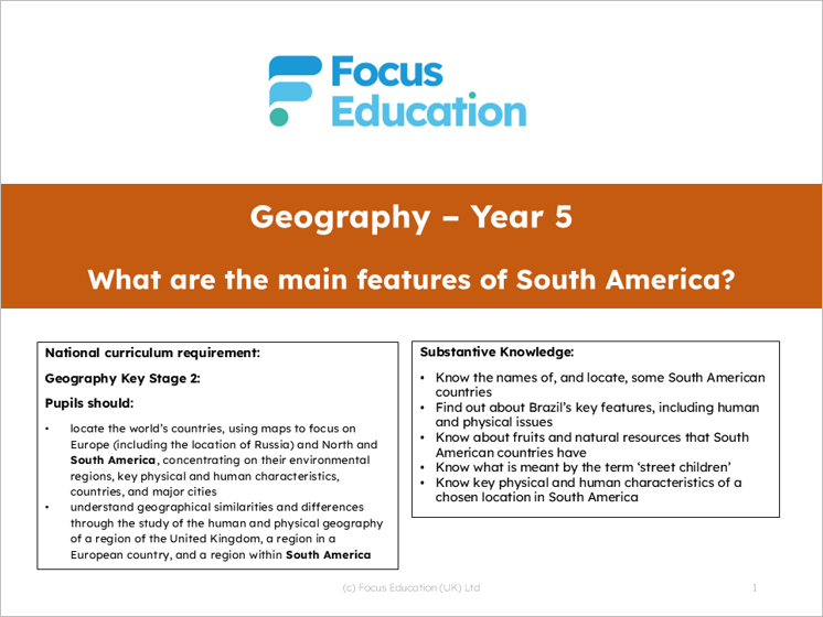 Geography Y5: What are the main features of South America?