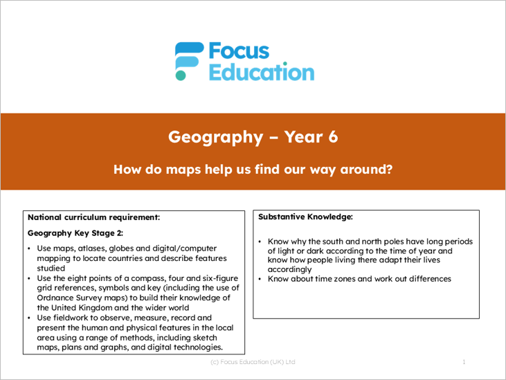 Geography Y6: How do maps help us to find our way around?